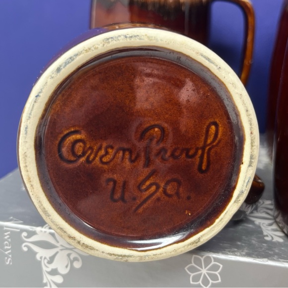 Hull Ovenproof Large Coffee Mug Stein set of 4 USA - Picture 4 of 7